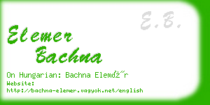 elemer bachna business card